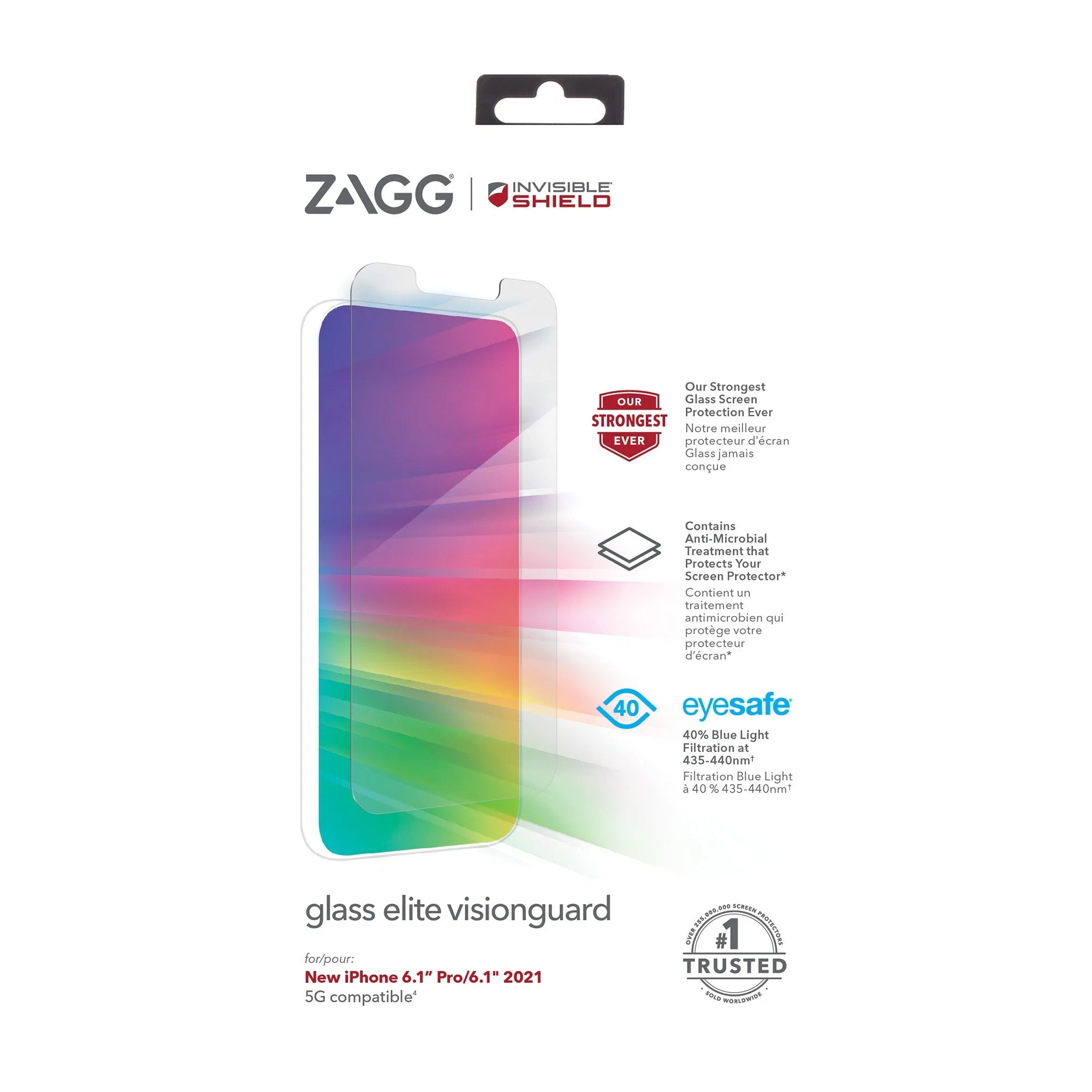 iPhone 14/13/13 Pro ZAGG InvisibleShield Glass Elite VisionGuard  Screen Protector - 15-08877
