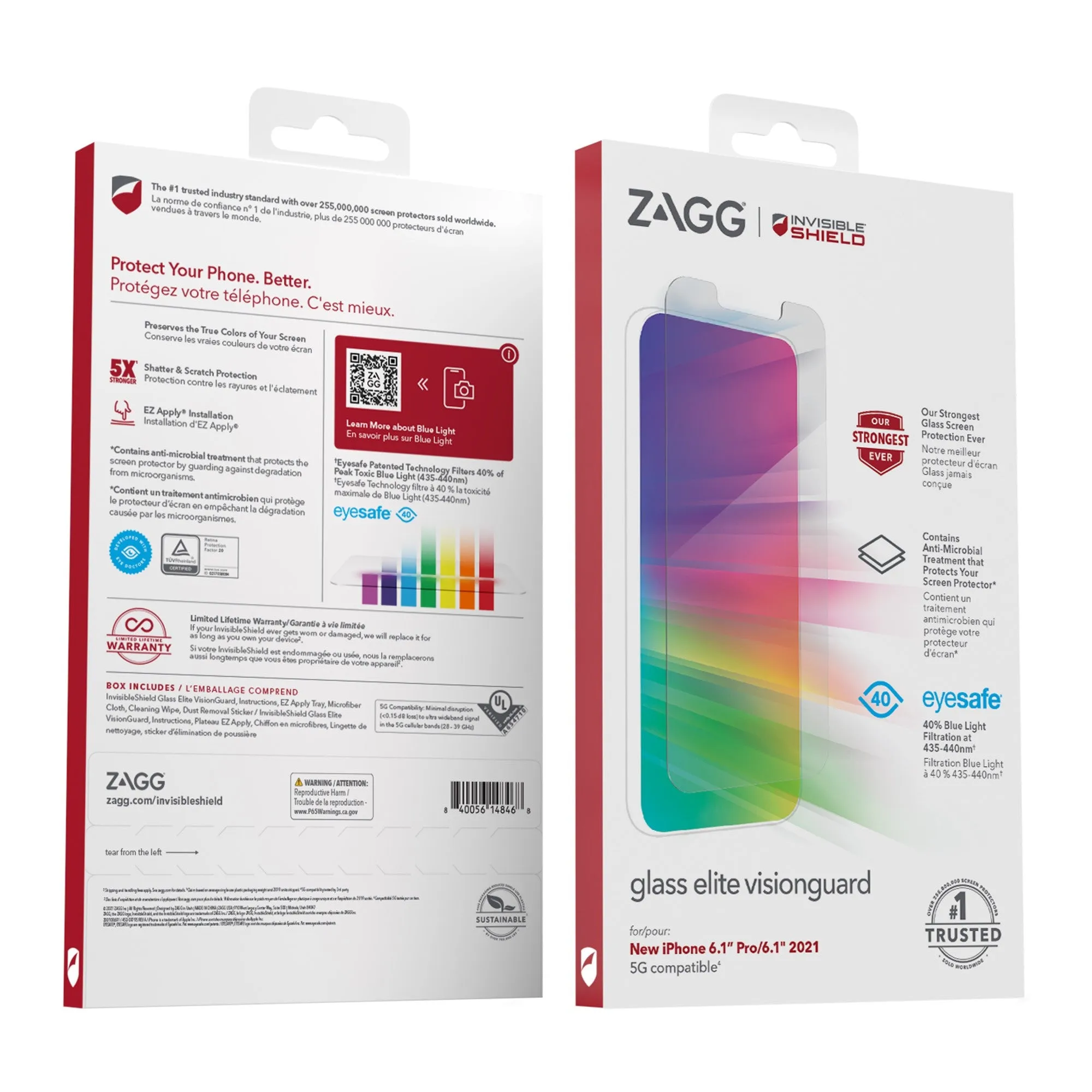 iPhone 14/13/13 Pro ZAGG InvisibleShield Glass Elite VisionGuard  Screen Protector - 15-08877