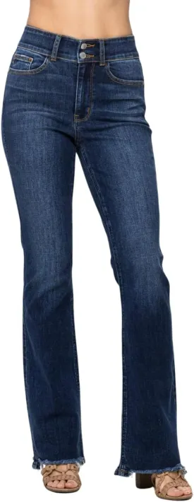 Judy Blue High Waisted Vintage Frayed Hem Bootcut Jeans for Women  82568