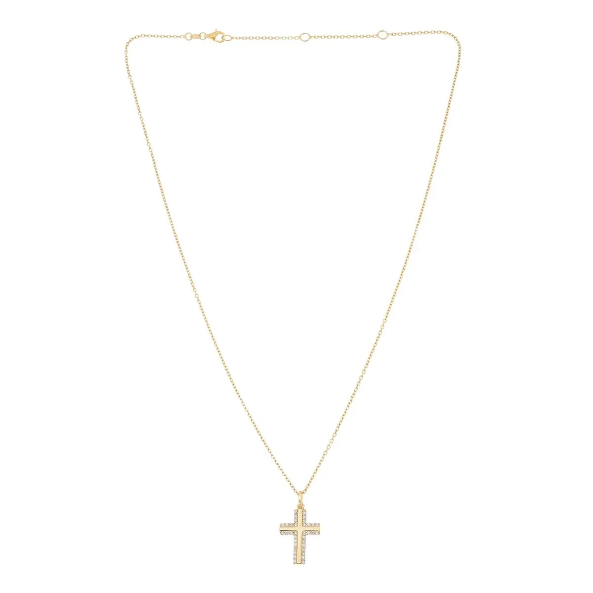 Katharine McPhee .55ctw Pavé Cross Necklace - Sterling Silver