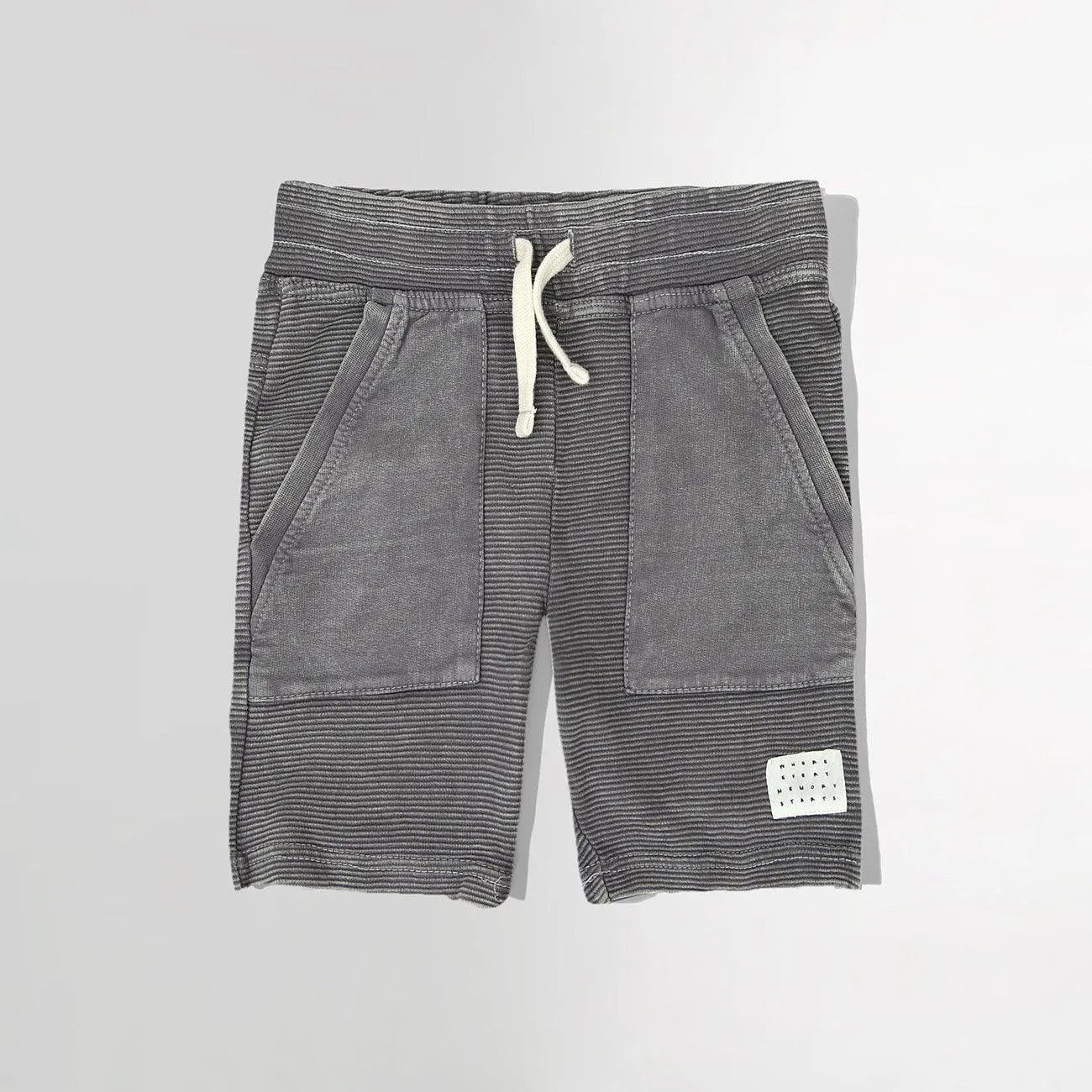 Kids Dark Gray Ottoman Soft Cotton Short (YO-11662)