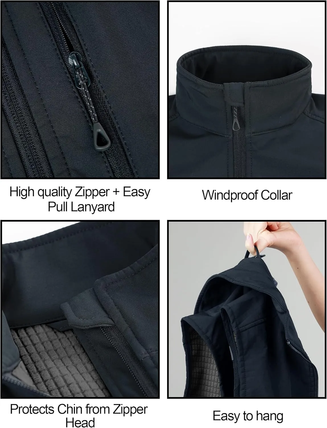 KUTOOK Mens Softshell Sleeveless Jacket Winter Warm Fleece Outerwear Vests for Cycling Golf Hiking