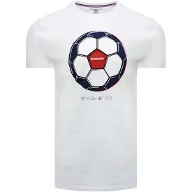 Lambretta Mens Big & Tall King Size Football T-Shirt Tee - White