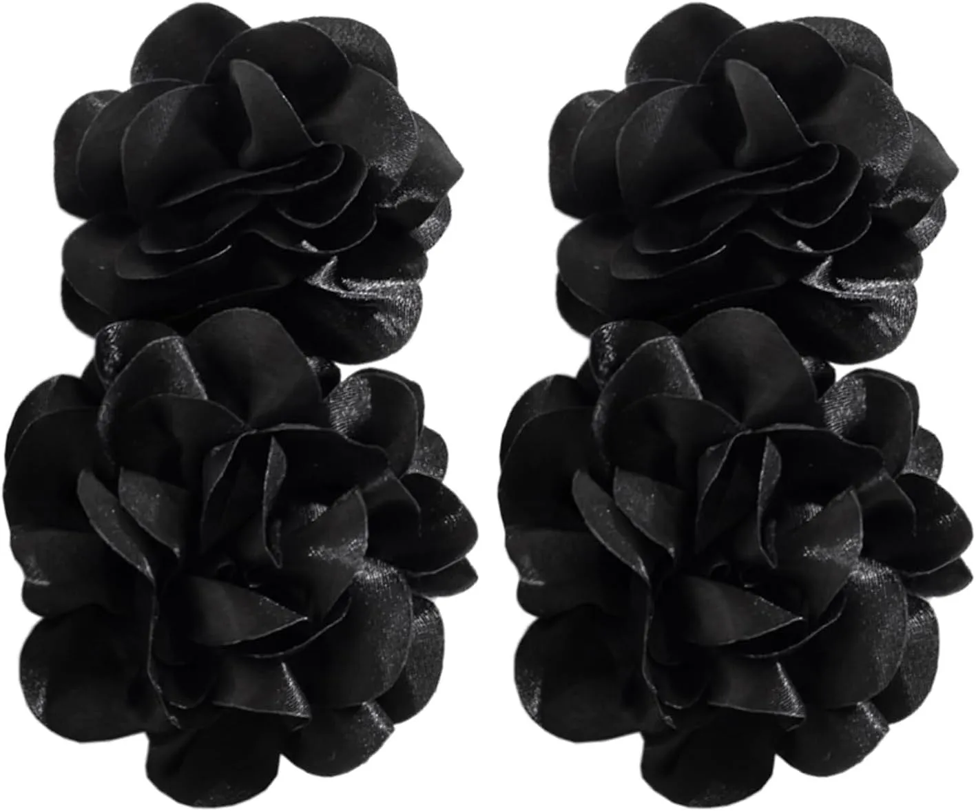 Large Flower Statement Earrings Red Fabric Flower Earrings Stud Oversized Exaggerated Dangle Earrings Jewelry for Women