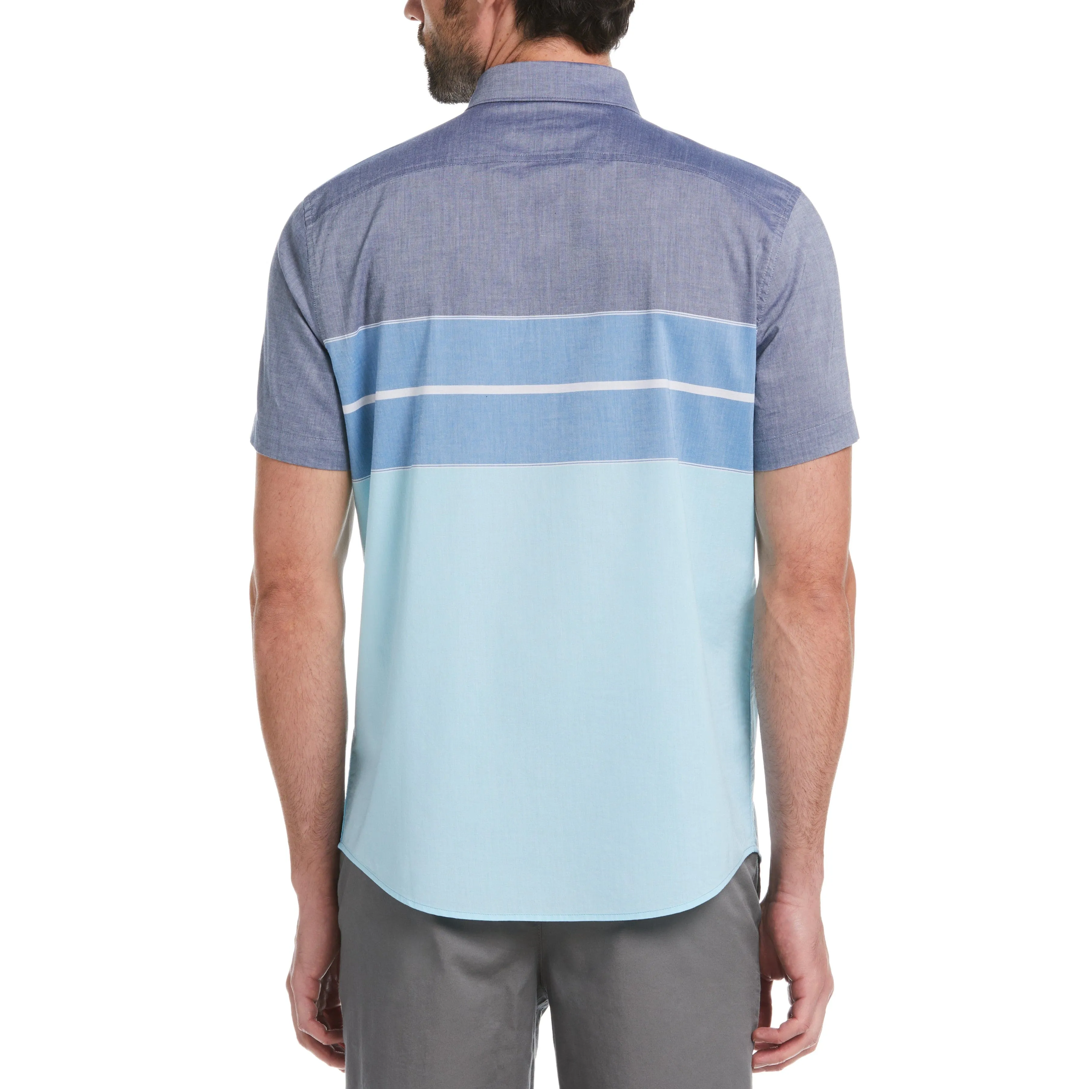 Lawn Stretch Colorblock Stripe Shirt