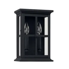 Mansell Coastal Outdoor Wall Lantern - 11" - Black