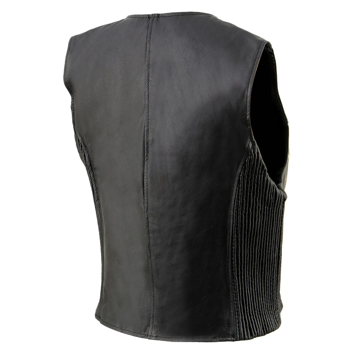 Milwaukee Leather SH1288 Women's Black Leather Deep V-Neck Motorcycle