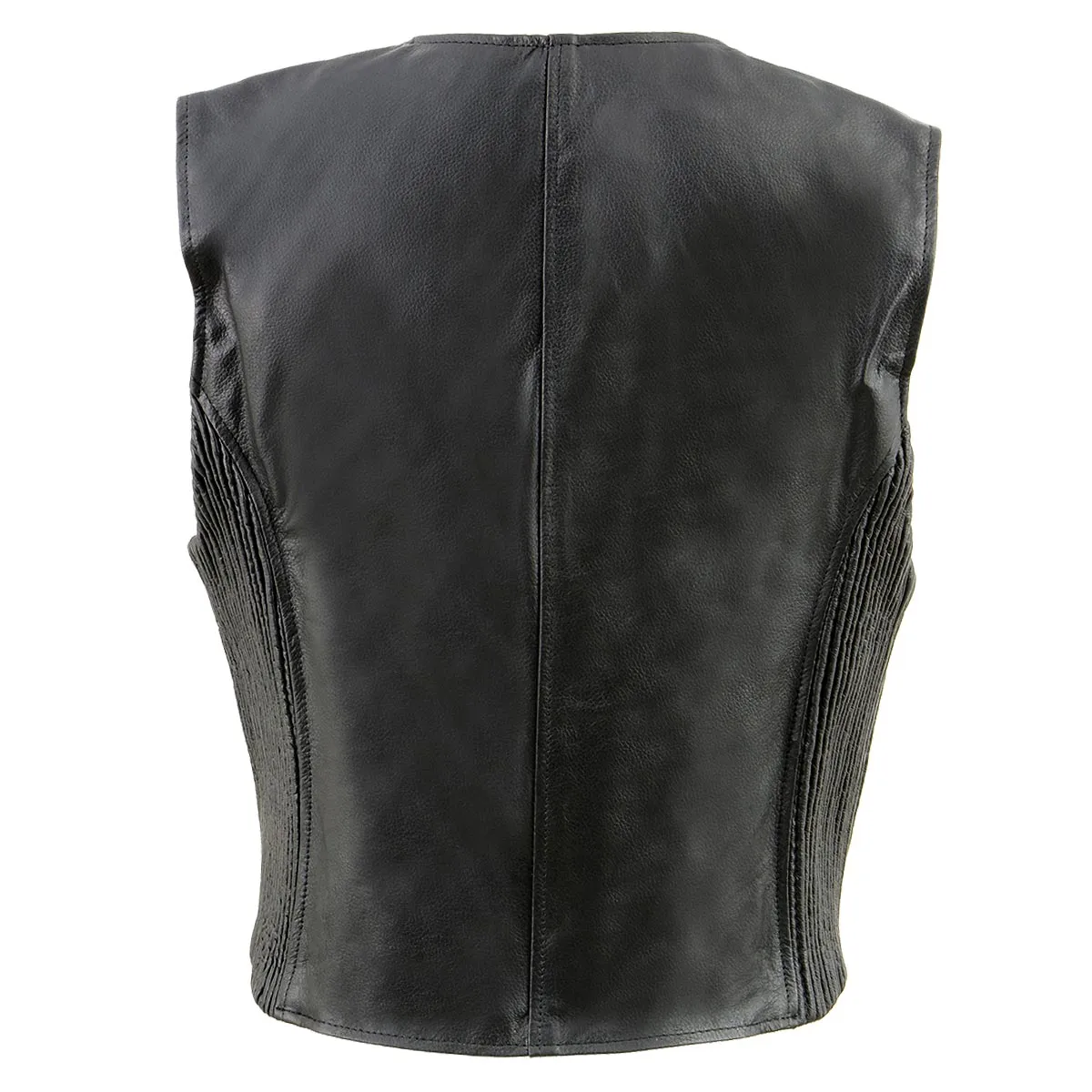 Milwaukee Leather SH1288 Women's Black Leather Deep V-Neck Motorcycle