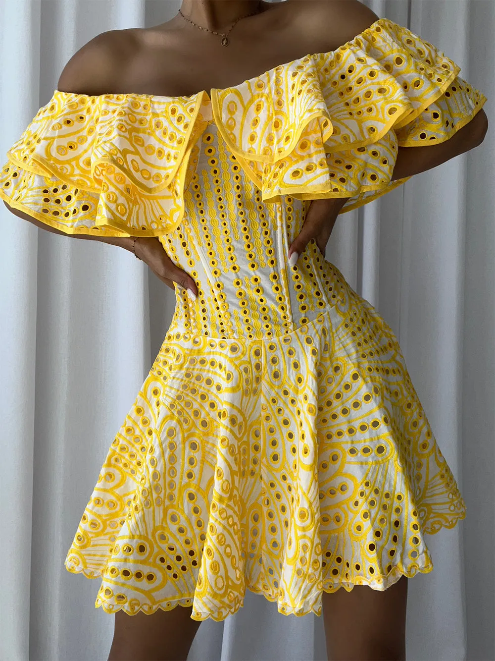 MINELE Mini Dress in Yellow