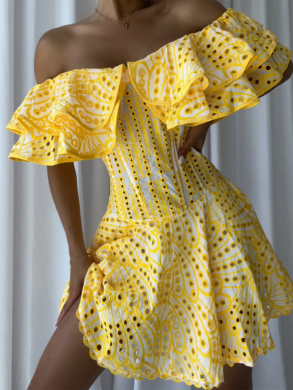 MINELE Mini Dress in Yellow