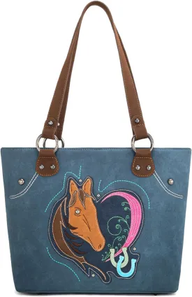 Montana West Western Two-Tone Large Tote Bag for Women Vintage Top Handle Ladies Shoulder Bags