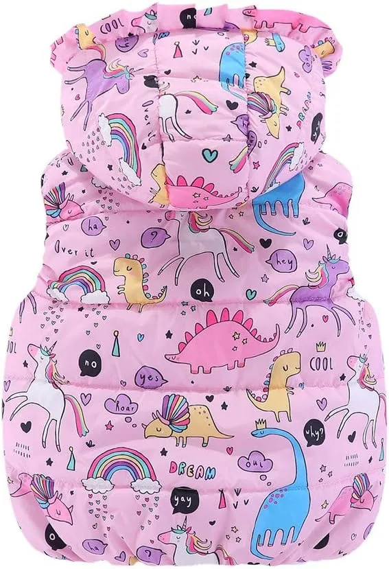 Mud Kingdom Cute Little Girls Vests Outerwear with Hood Animal