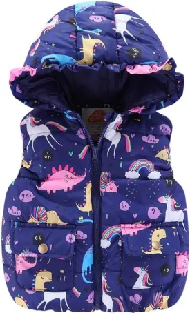 Mud Kingdom Cute Little Girls Vests Outerwear with Hood Animal