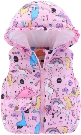 Mud Kingdom Cute Little Girls Vests Outerwear with Hood Animal