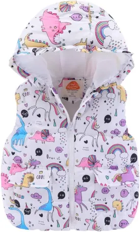 Mud Kingdom Cute Little Girls Vests Outerwear with Hood Animal