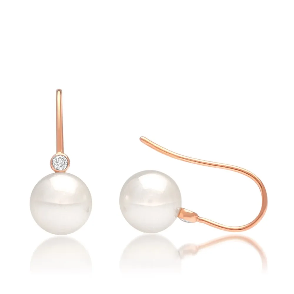 Nivea Hooks Australian South Sea Cygnet Bay Round 10.5mm A3 Diamonds 2=0.13ct H/SI 9ct Yellow Gold