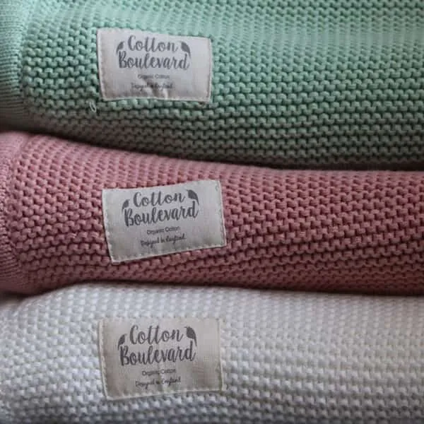 Organic Cotton Knitted Blanket - White