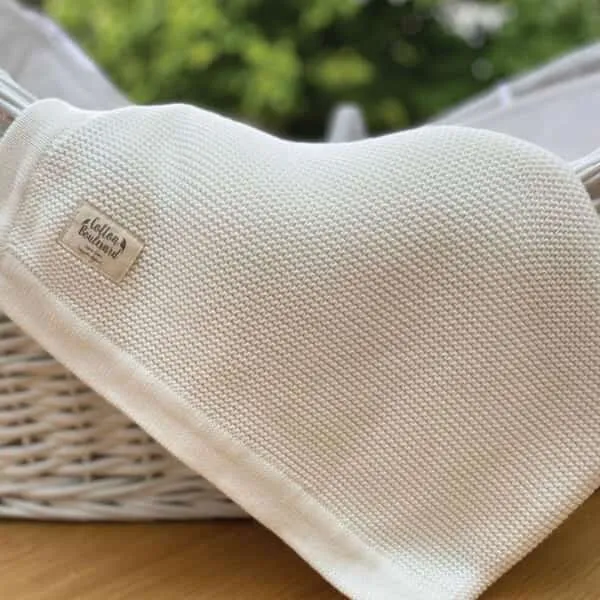 Organic Cotton Knitted Blanket - White