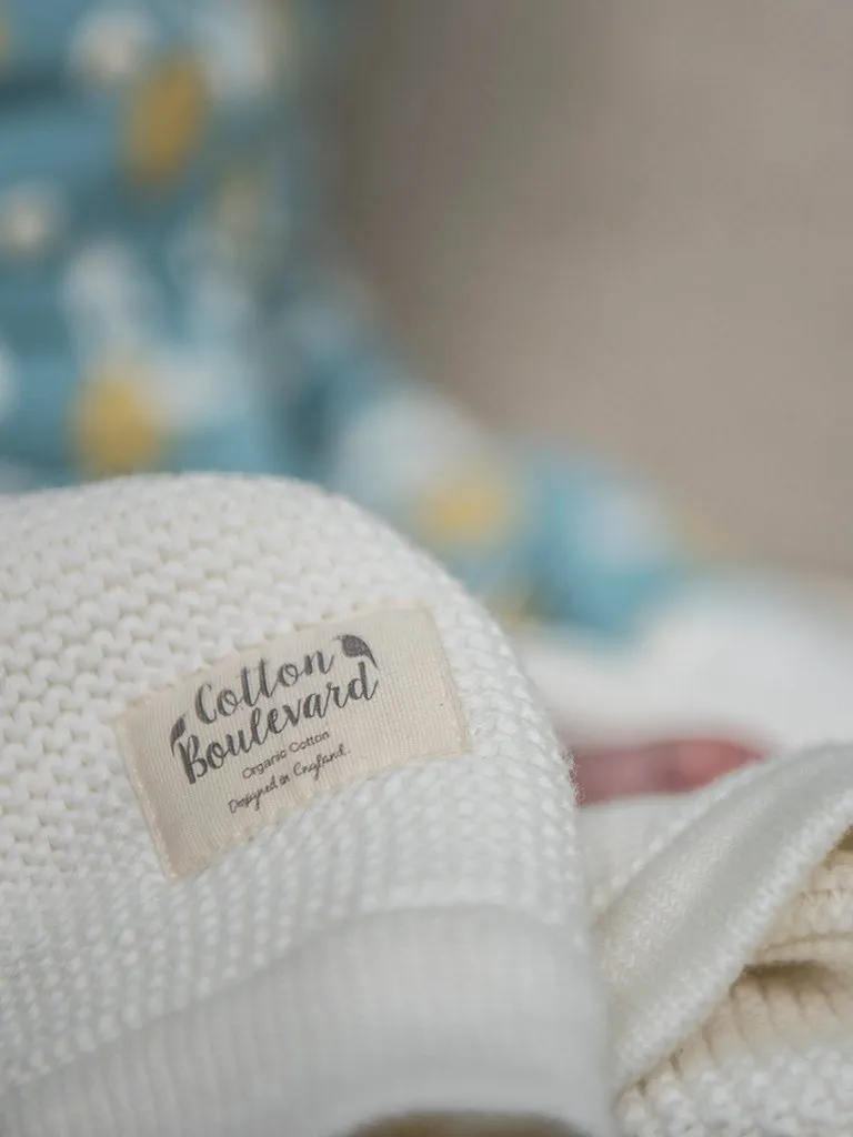 Organic Cotton Knitted Blanket - White