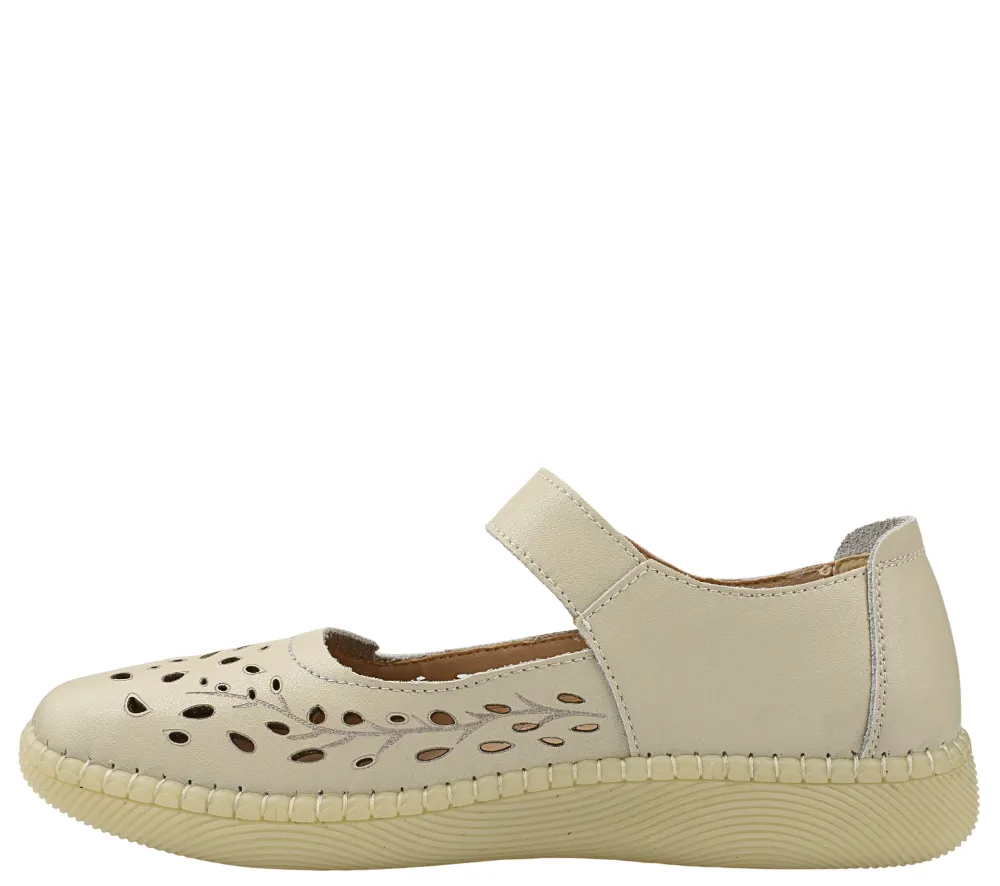 Pantofi casual, dama, STEPHANO, 2822 crem, piele naturala