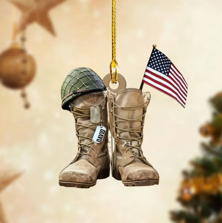 Personalized Tactical Vests Acrylic Ornament for Soldiers, Soldiers Ornament for Dad, Him