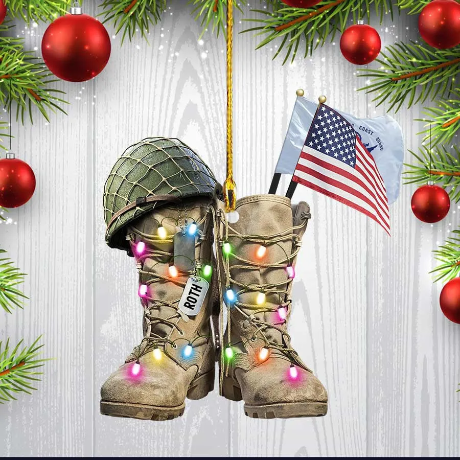 Personalized Tactical Vests Acrylic Ornament for Soldiers, Soldiers Ornament for Dad, Him
