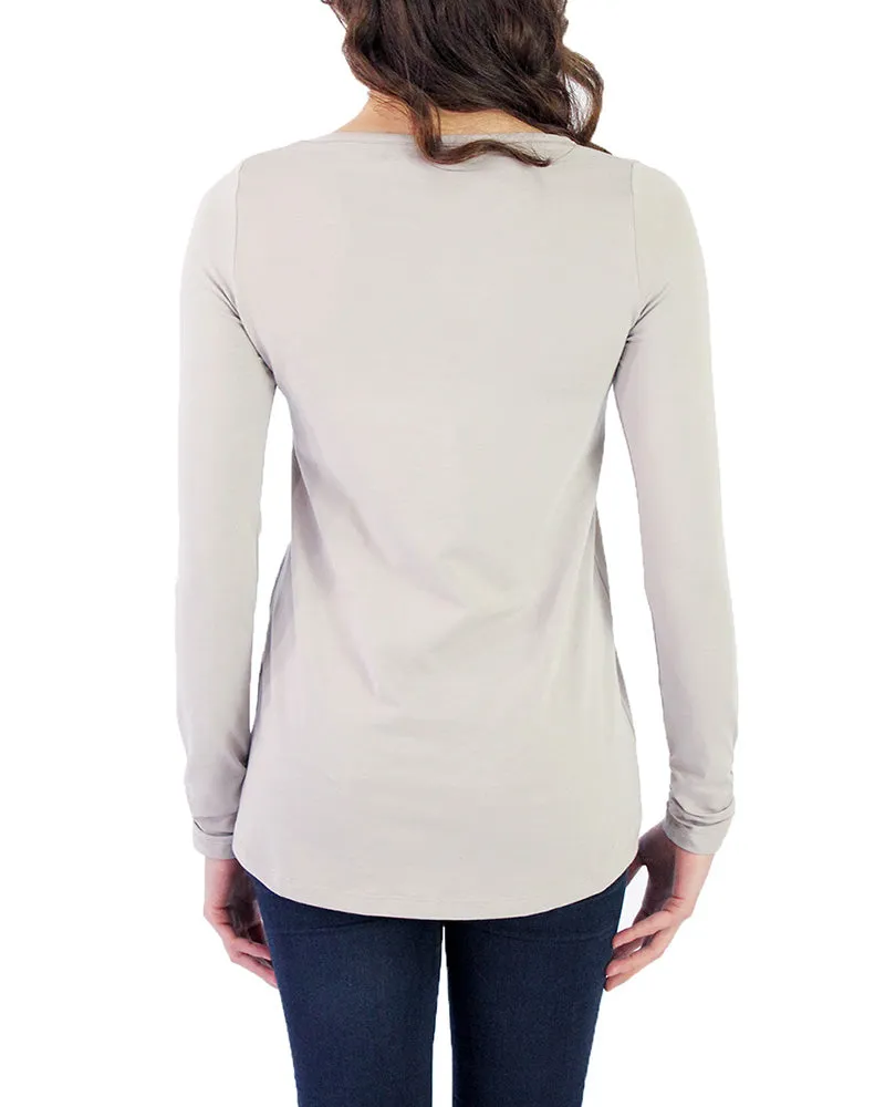 Pima Cotton Hi-Low V-Neck Tee