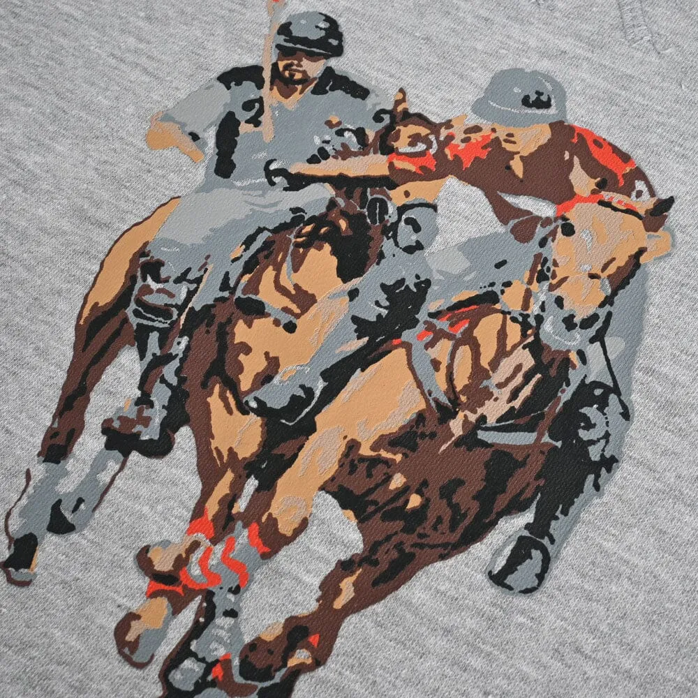 Polo Republica Men's Double Horse Printed Fleece Sweat Shirt
