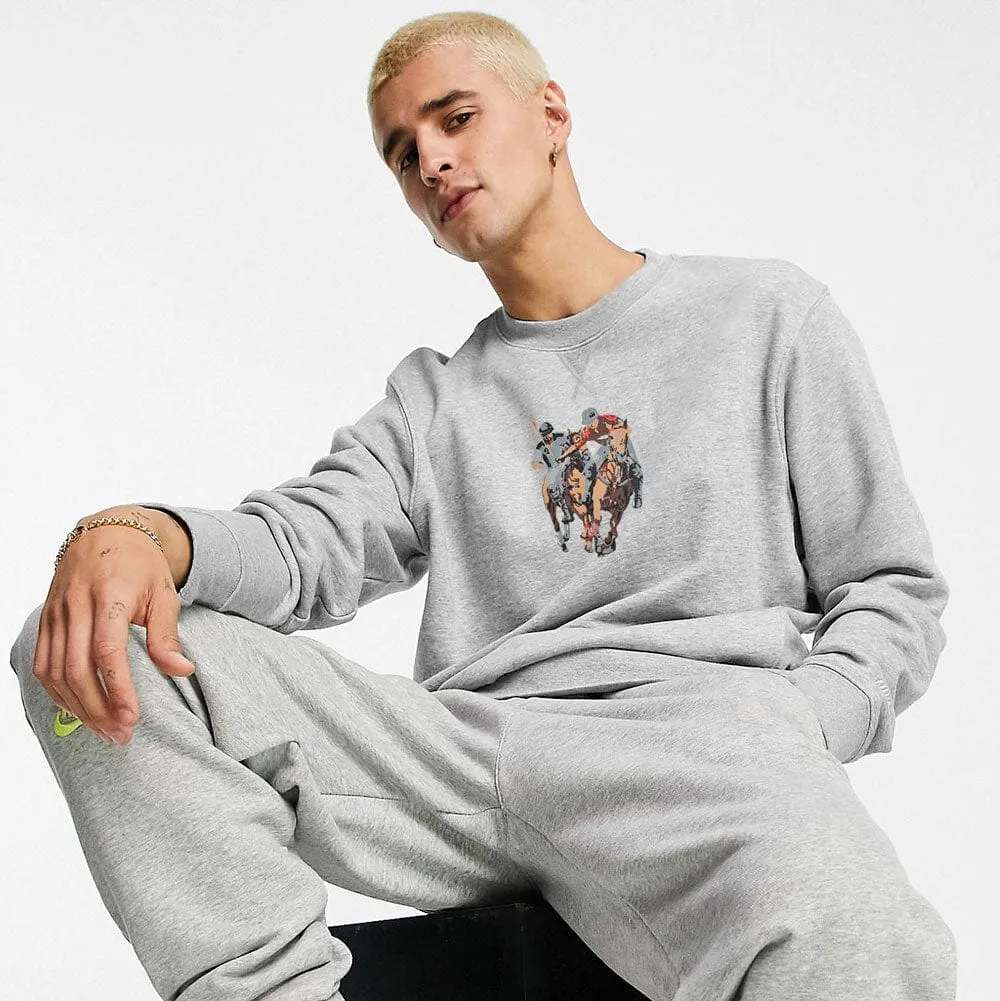 Polo Republica Men's Double Horse Printed Fleece Sweat Shirt