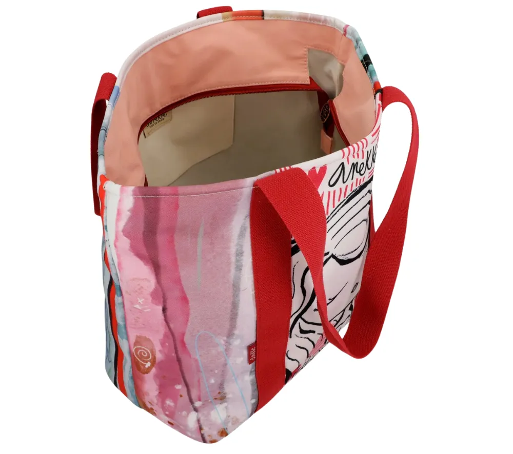 Poseta plaja, dama, ANEKKE 38474-206, rosu, textil