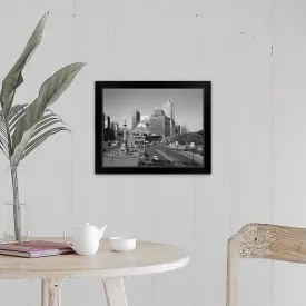 "1950's Columbus Circle Looking North Manhattan New York City USA" Black Framed Print