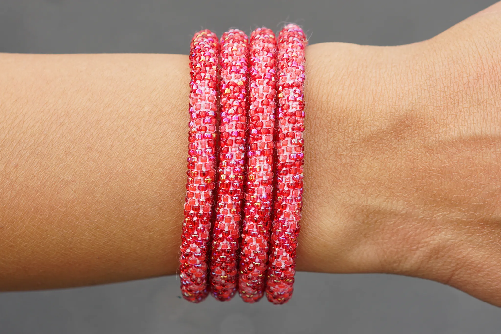 Red Confetti Bracelet - Extended 8"