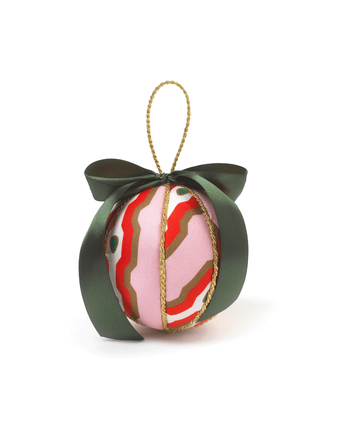 Red Green Fern Printed Bauble