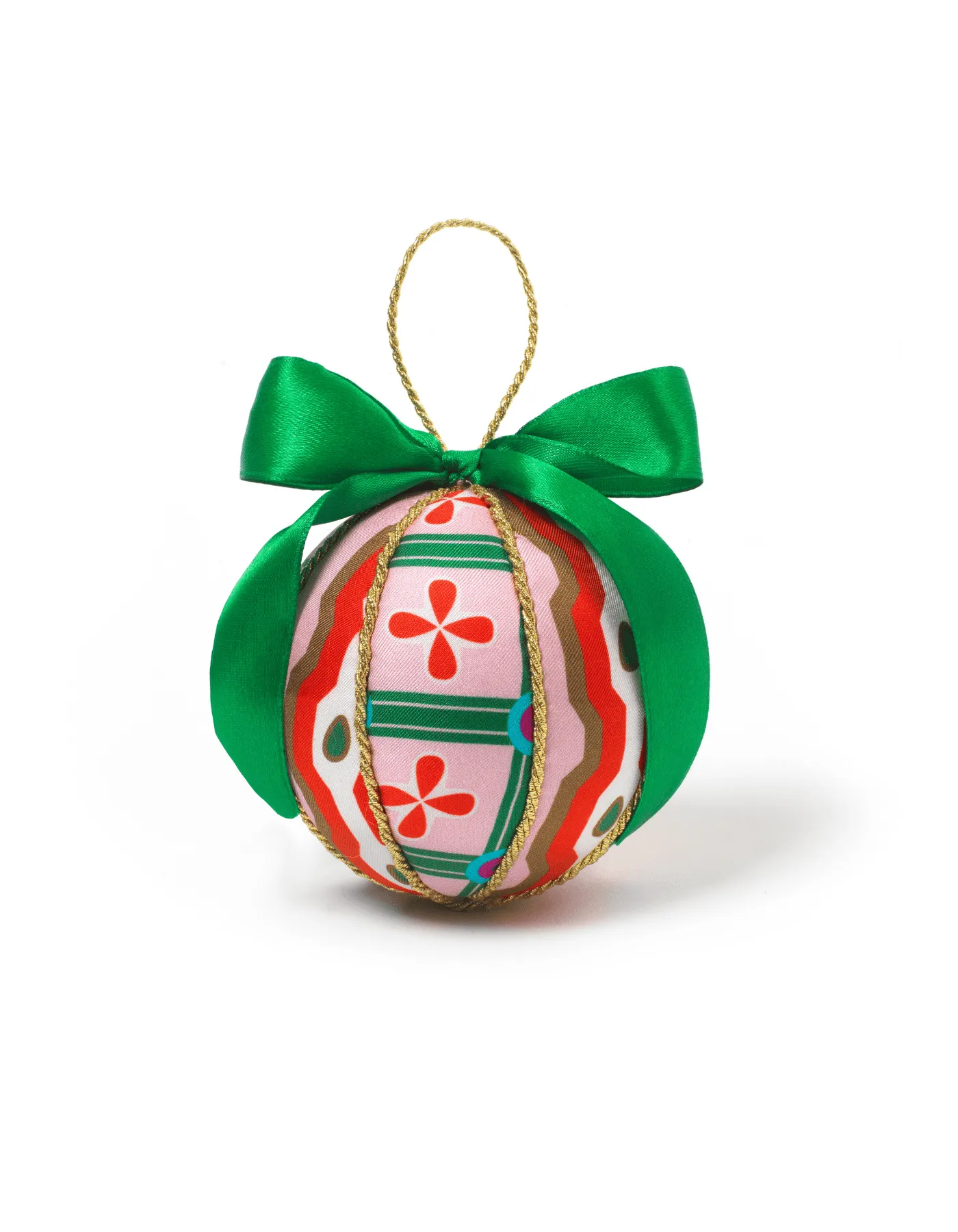 Red Green Fern Printed Bauble