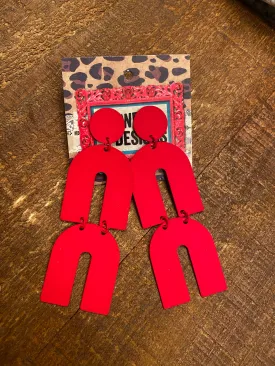 Red Tiered Earring