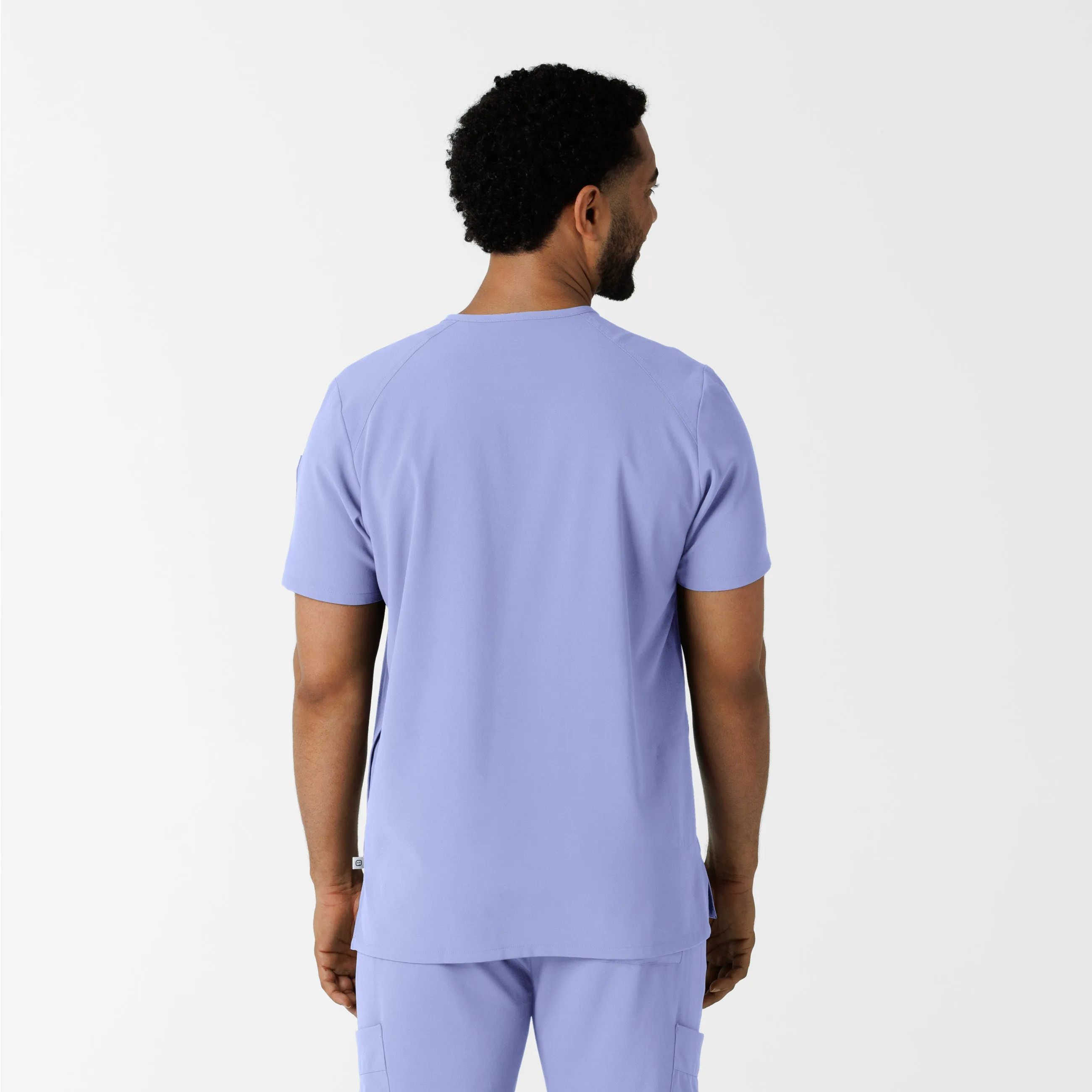 RENEW Men's V-Neck 5 Pocket Scrub Top - Ceil Blue