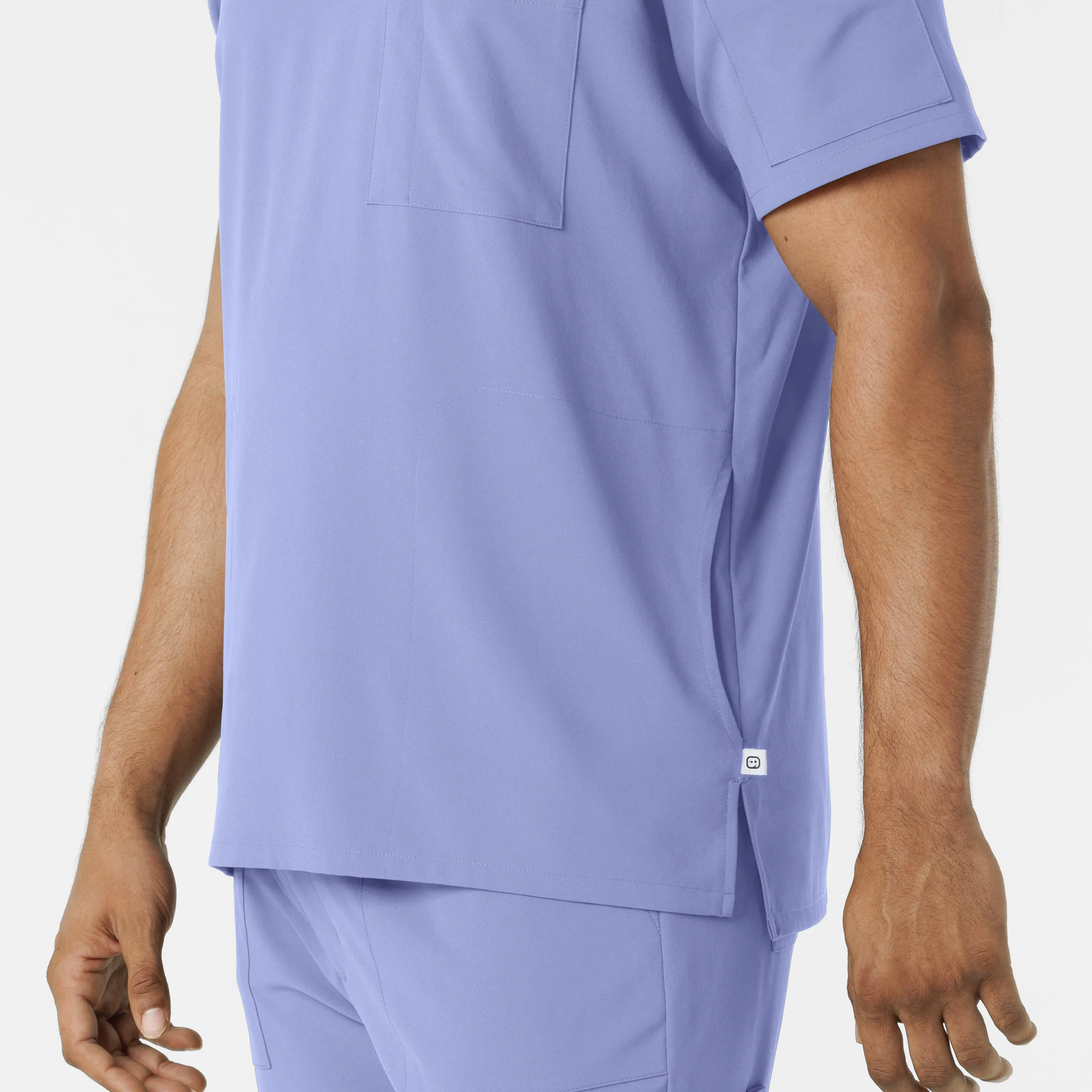 RENEW Men's V-Neck 5 Pocket Scrub Top - Ceil Blue