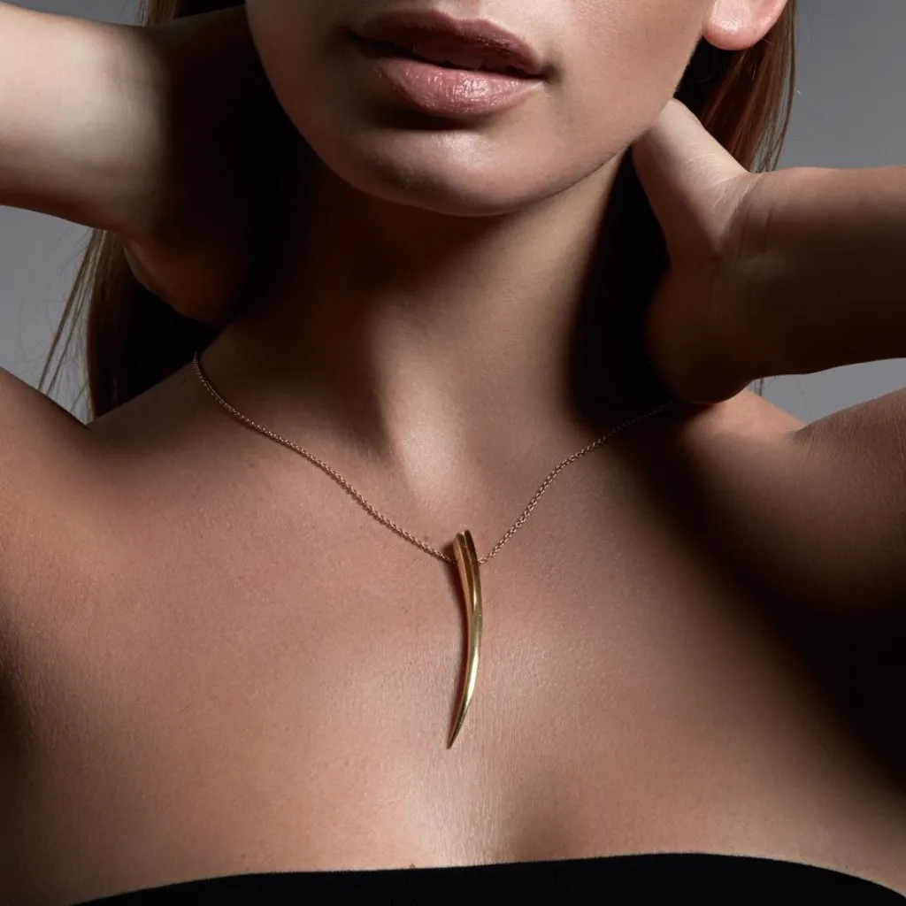Sabre Fine Medium Necklace - 18ct Yellow Gold