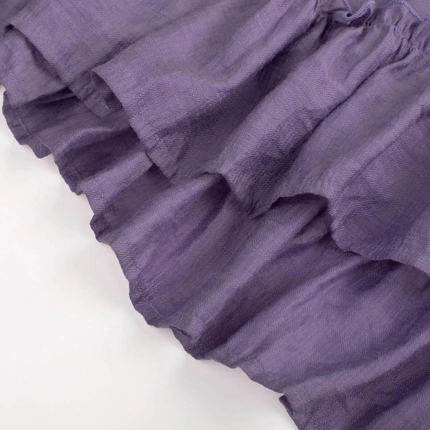 Scarlet Darkness Renaissance Midi Skirt Asymmetrical Ruffle Summer Flowy Skirt with Pockets