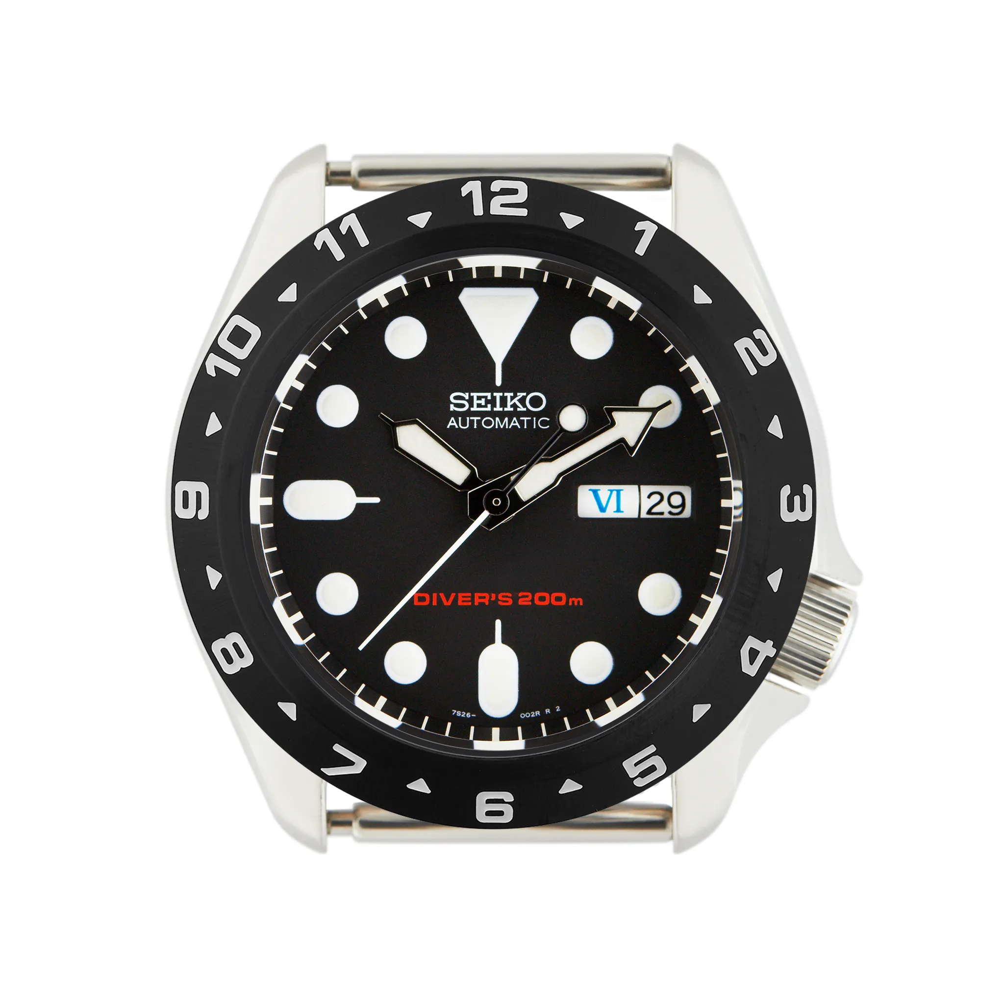 SKX007/SRPD Dual Time Bezel: Black Finish