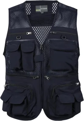 Spanye Mens Fishing Hunting Vest Outdoor Travel Utility Vest Tactical Work Jacket Multi Pocket