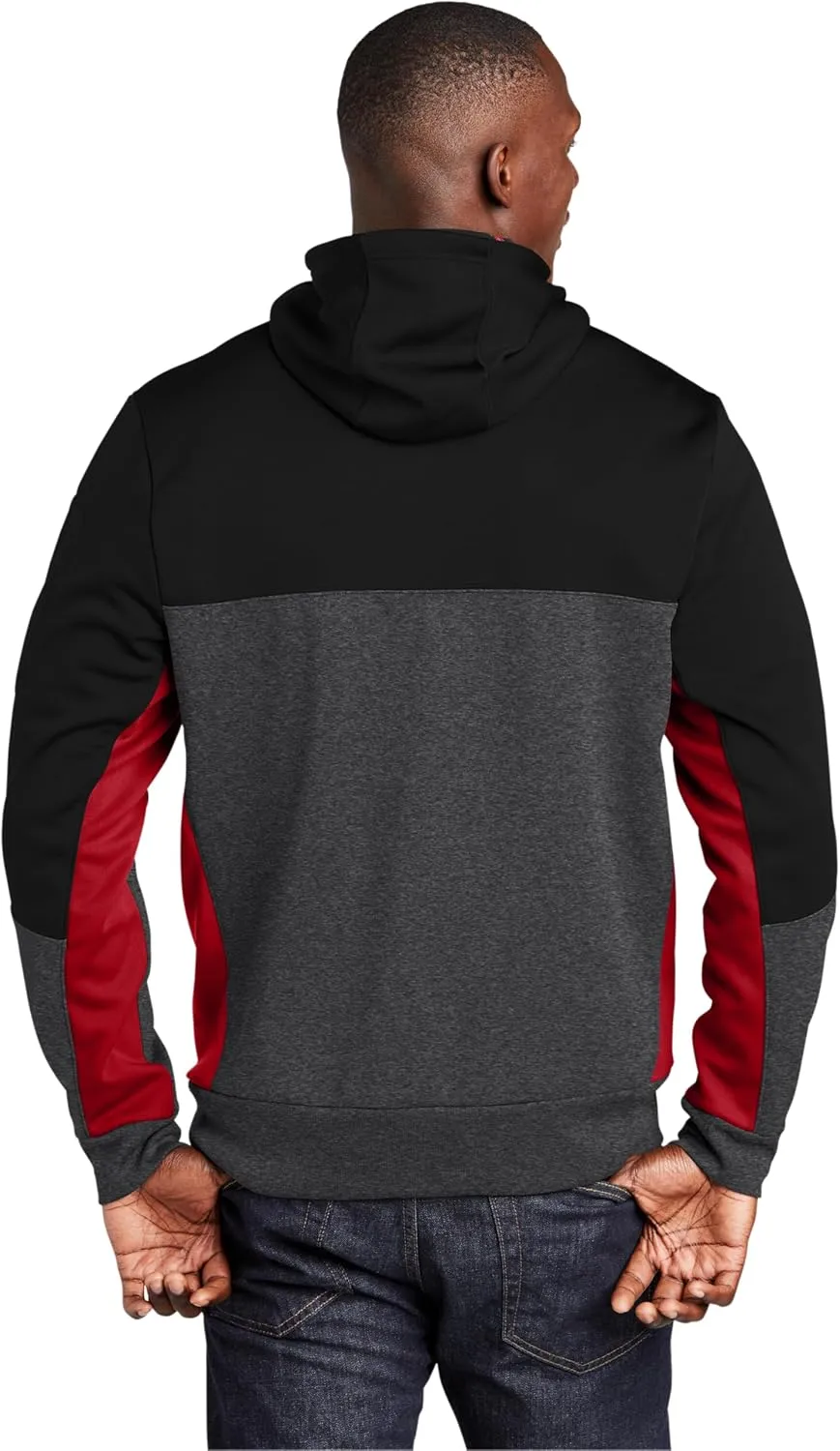 SPORT-TEK Tech Fleece Colorblock Full-Zip Hooded Jacket ST245
