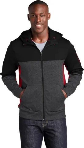 SPORT-TEK Tech Fleece Colorblock Full-Zip Hooded Jacket ST245