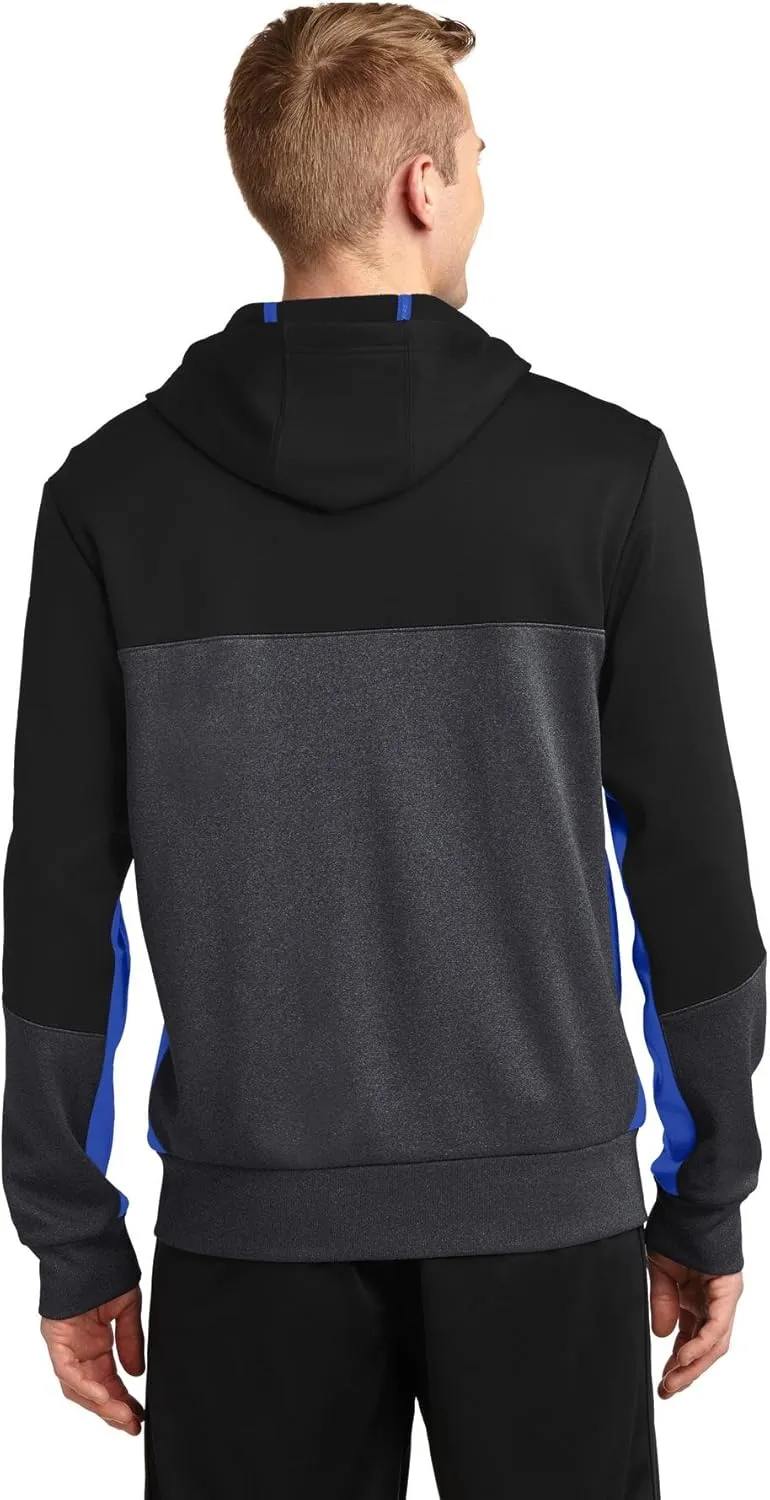 SPORT-TEK Tech Fleece Colorblock Full-Zip Hooded Jacket ST245