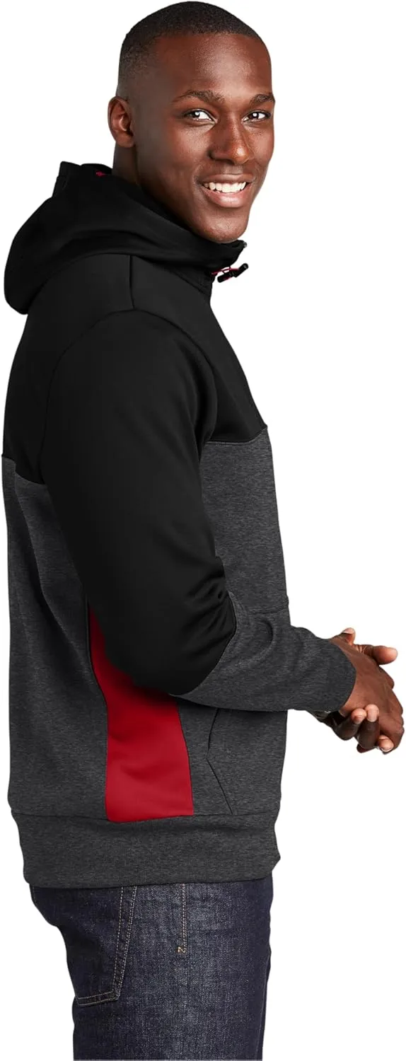 SPORT-TEK Tech Fleece Colorblock Full-Zip Hooded Jacket ST245