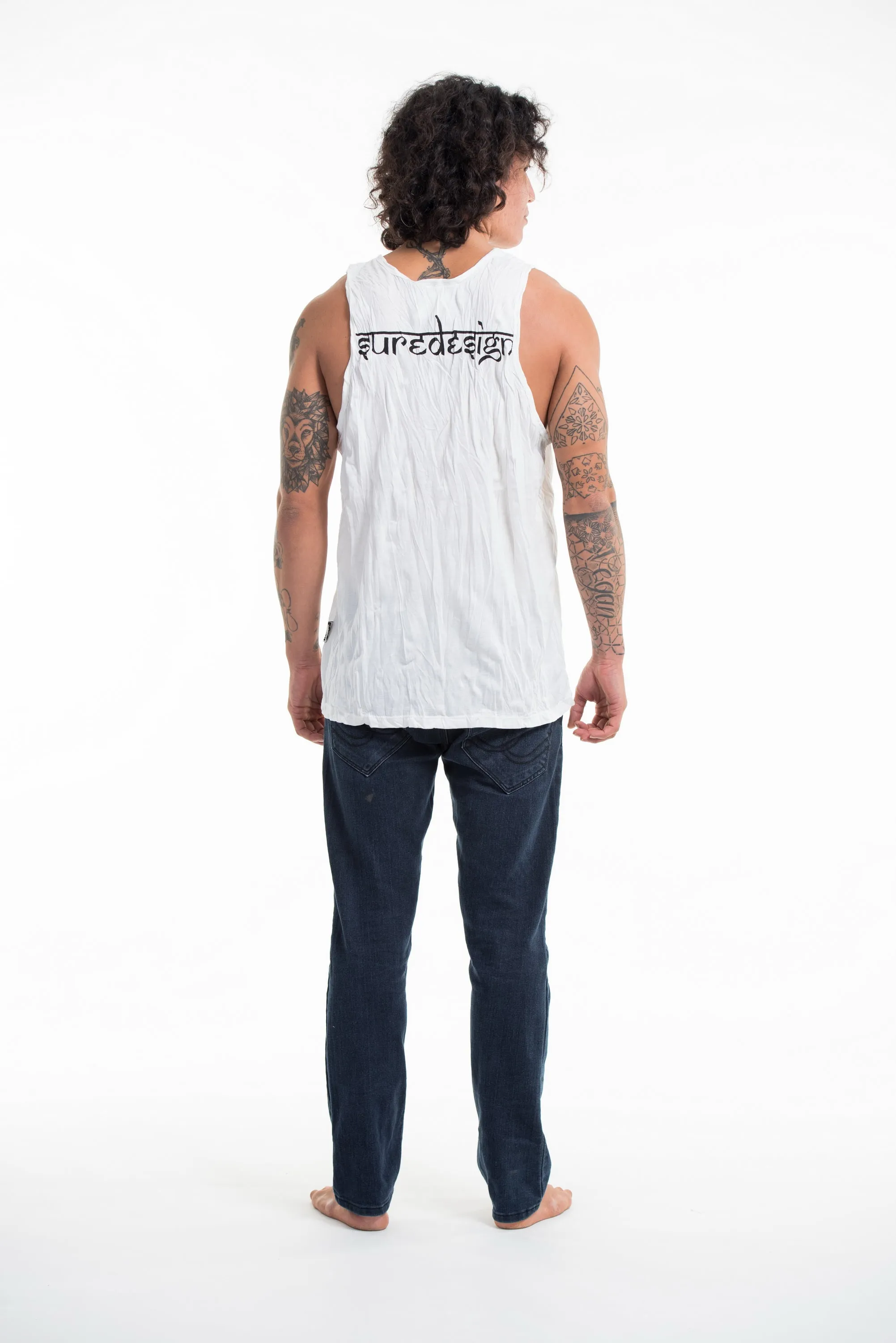 Sure Design Men's Hand of Om Tank Top White
