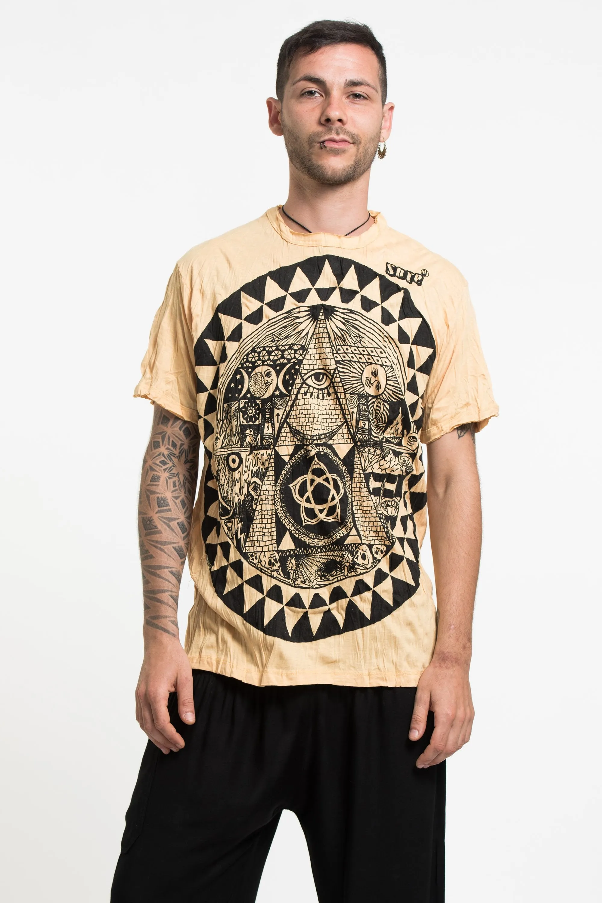 Sure Design Men's Pyramid Eye T-Shirt in Yellow
