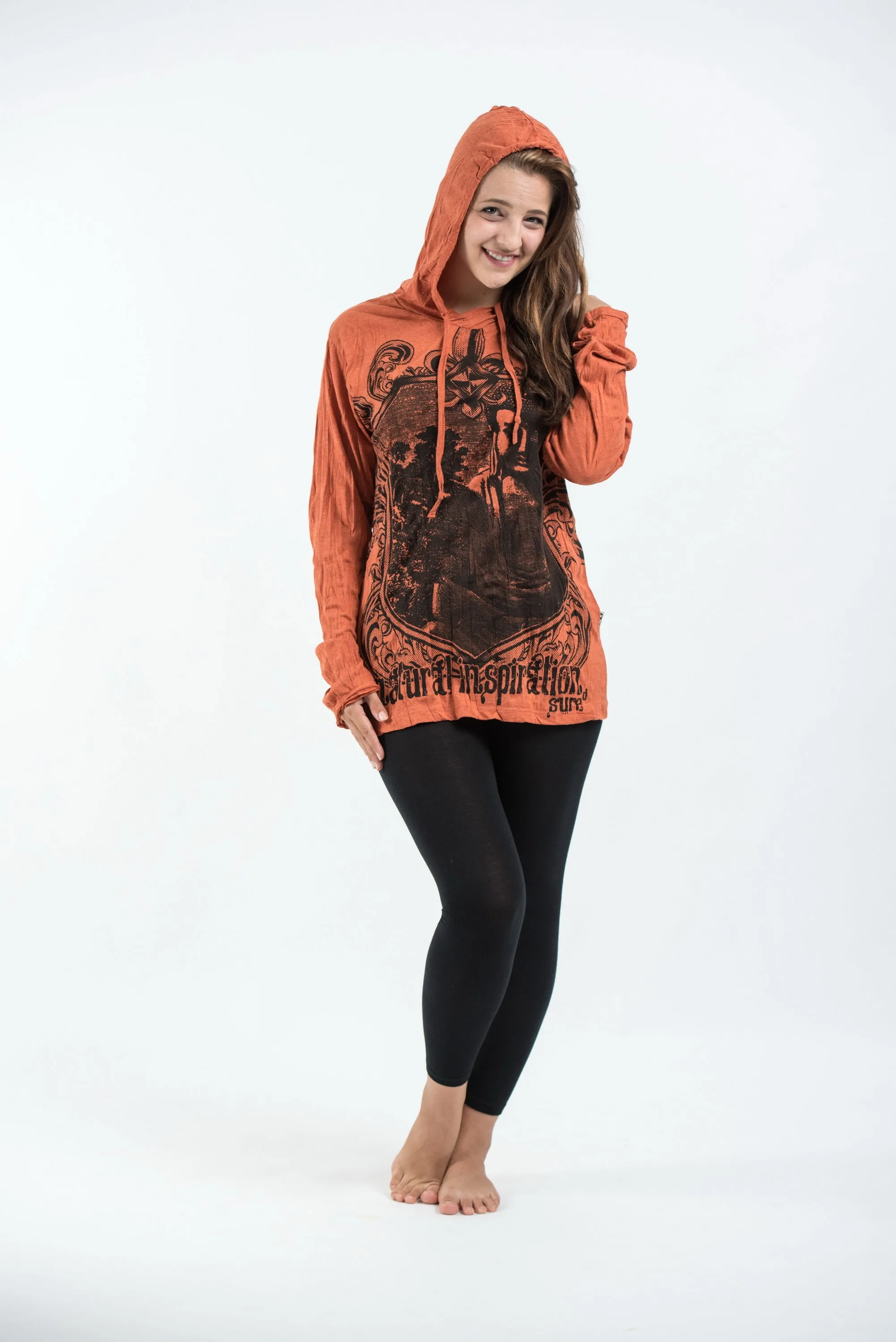 Sure Design Unisex Antique Buddha Hoodie Orange