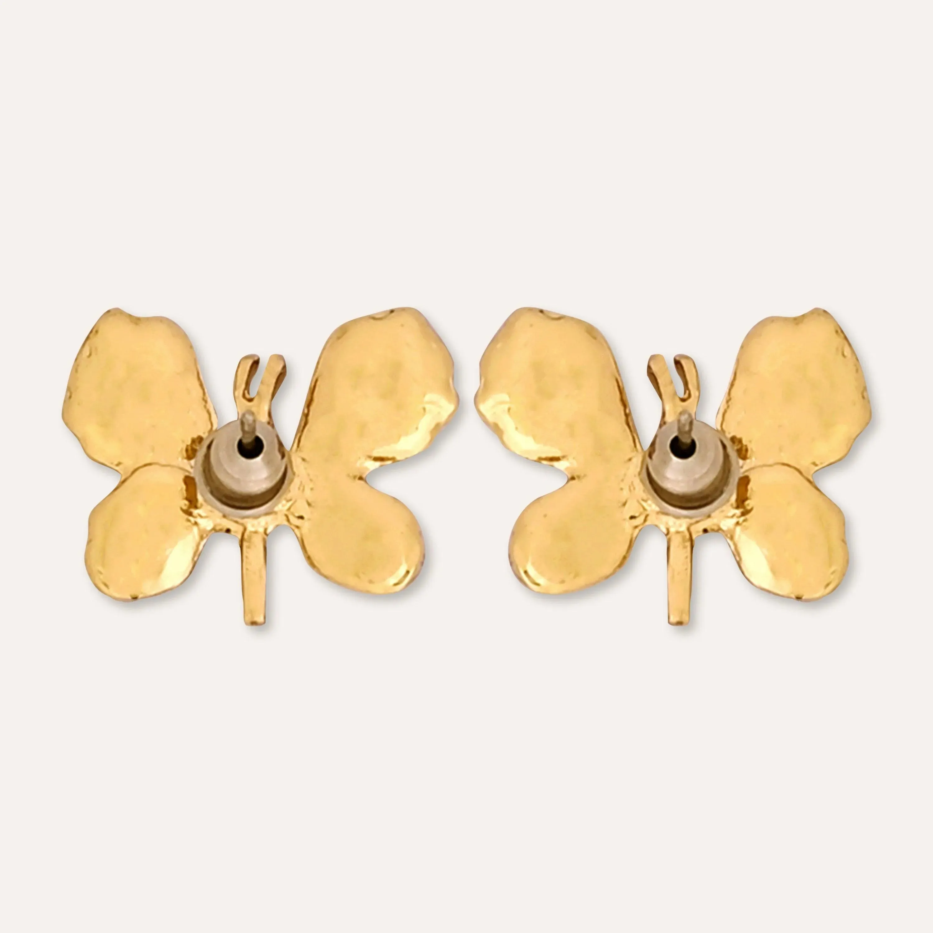 TFC Butterfly Gold Plated Stud Earrings
