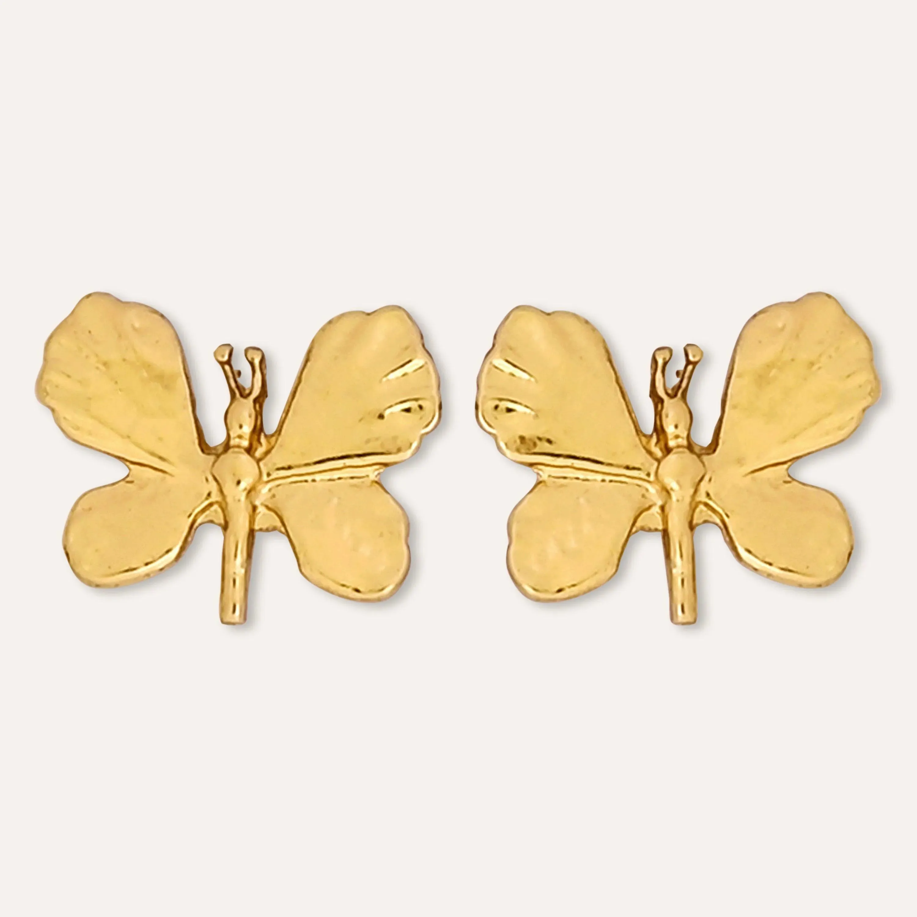 TFC Butterfly Gold Plated Stud Earrings
